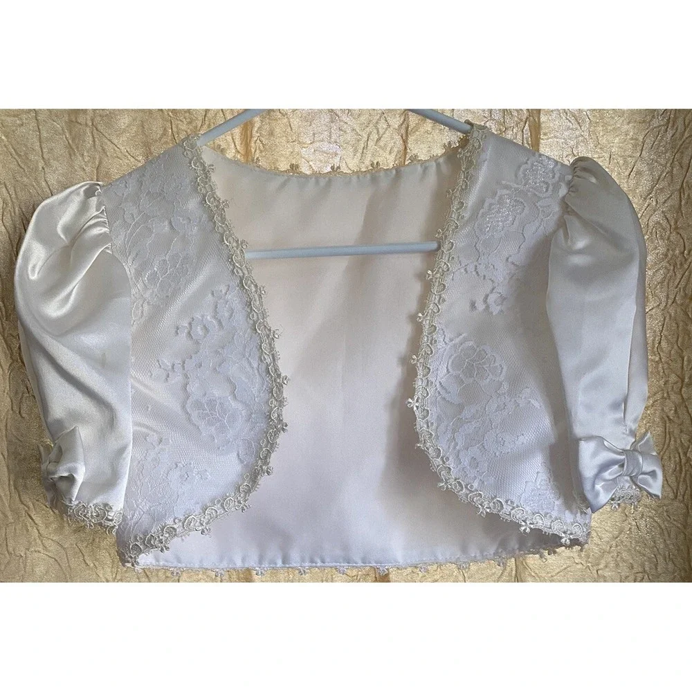 Vtg Elissa Craig International Flower Girl Dress Communion Lace Purse Sz 7 Flaw